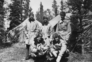 93rd Engineer Officers: Top Row, Lt. Burleigh, Lt. Squires, Capt. Egge. Bottom row, Lt. Bonaparte, Lt. Timberlake.