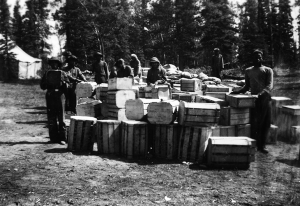 More fresh food for the 93rd Engineers at Jakes Corner on the Alaska Highway. 1942
