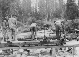 93rd Black Soldiers operate sawmill providing lumber to build bridges. 1942