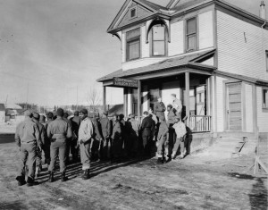 The line to buy liquor at government liquor stores in Whitehorse and Ft. St. John usually wrapped around the building. 1942