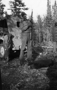Captain Charles Parker Killed a 208 pound bear along the Alaska Highway in 1942.