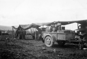 The 93rd Engineer Motor Pool portable lube trailer. 1942