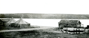 93rd Engineers pyramidal tents and a local native cabin. Sep 1942