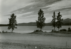 Fifty miles southeast of Whitehorsse is Squanga Lake, 93rd H&S encampment, with Hoge's Skyline Drive, nickname for the Alaska Highway in that section. 1942/43