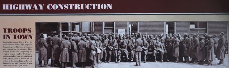 Company B of the 93rd Black Engineers arrived in Carcross on May 4th. By May 6th the entire regiment was in Carcross, a total of 1200 black soldiers. 1942